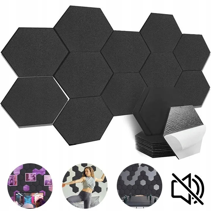 Akustinės garsą izoliuojančios šešiakampės plokštės HEXAGON 12 vnt. žaidėjų kambariui