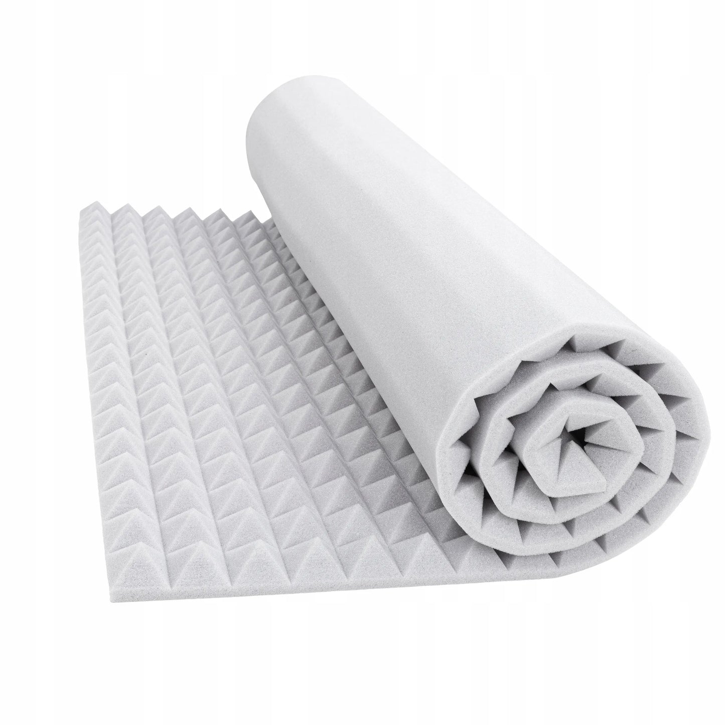 Akustinis skydelis šviesiai pilka piramidė be klijų 2m x 1m 4cm dizainas