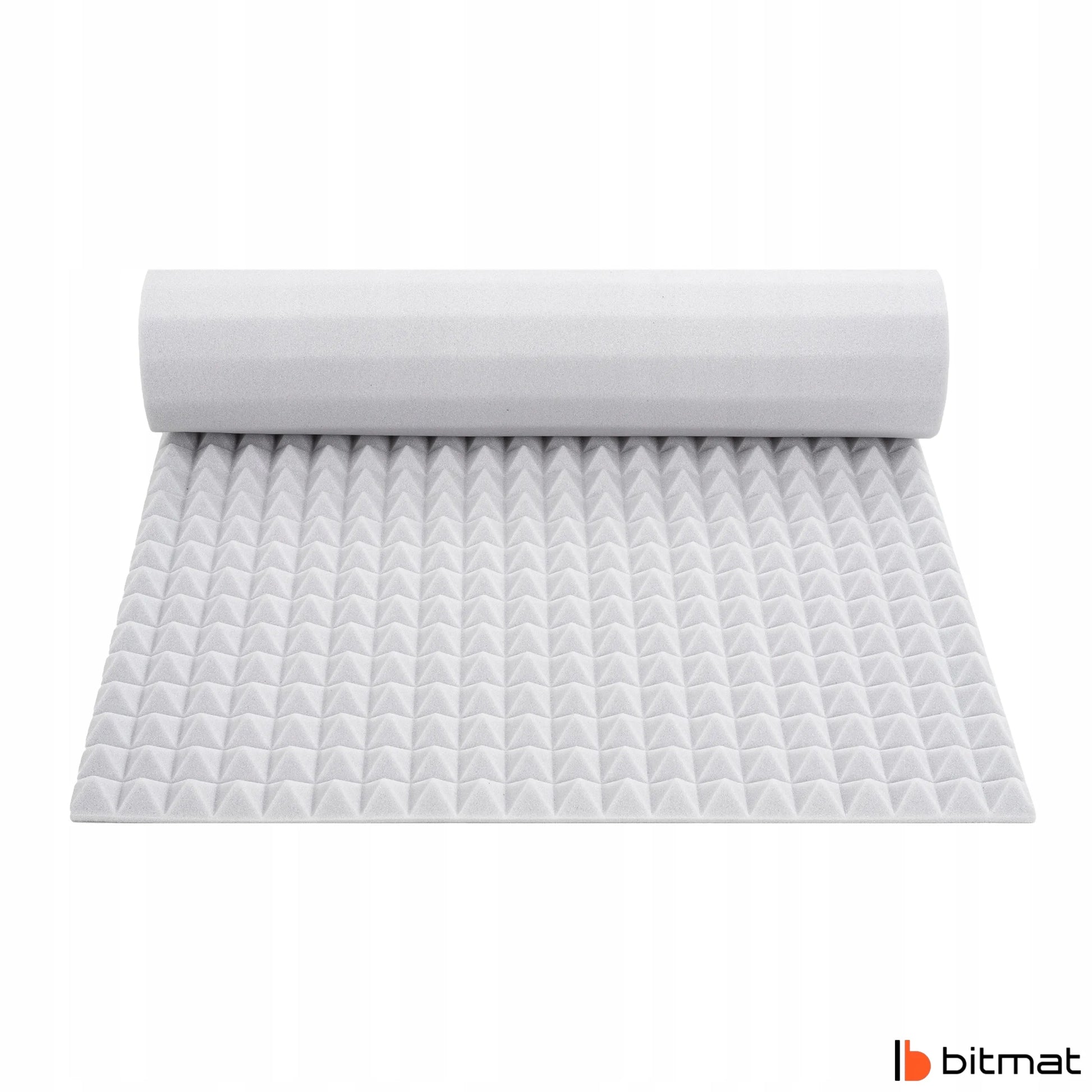 Akustinis skydelis šviesiai pilka piramidė be klijų 2m x 1m 4cm dizainas