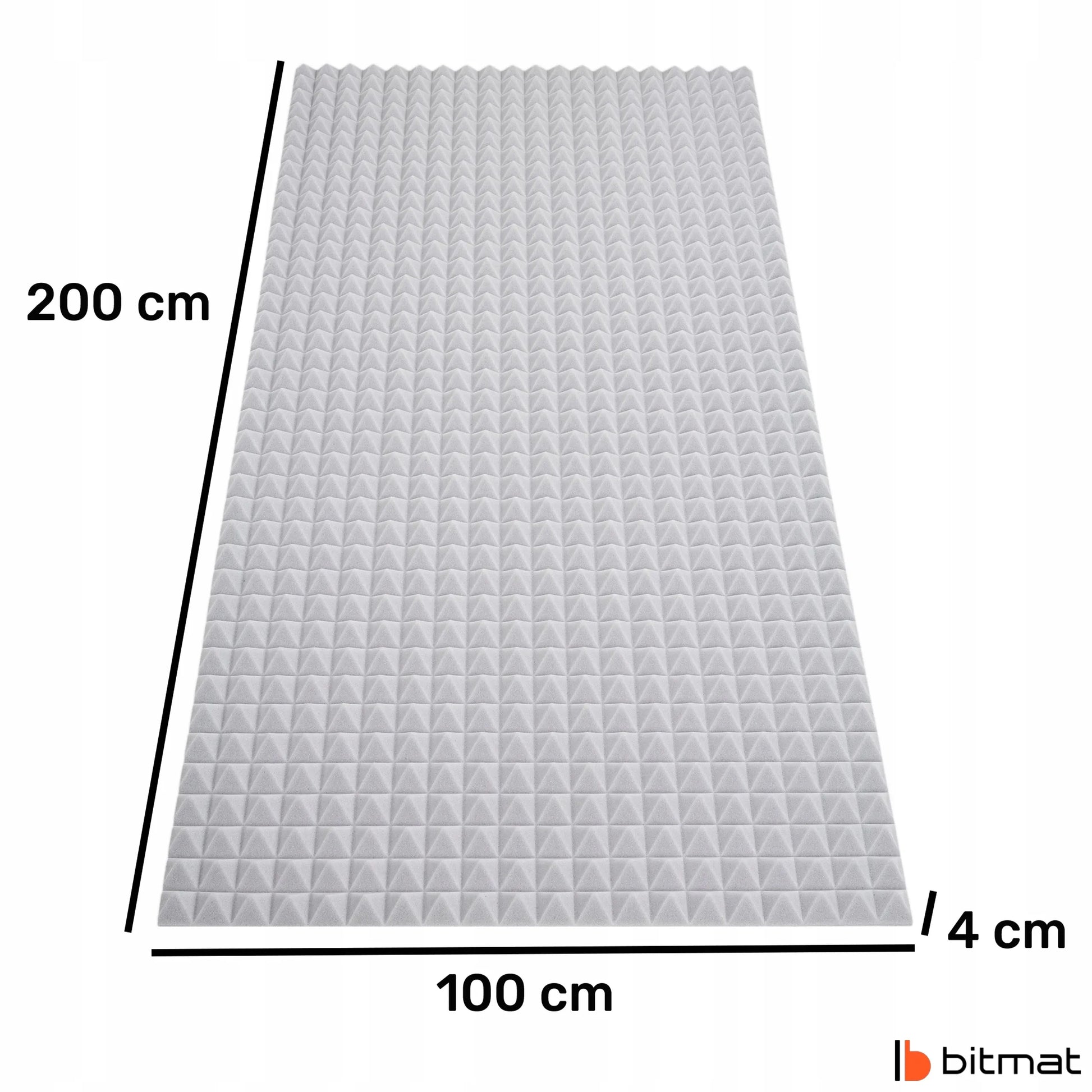 Akustinis skydelis šviesiai pilka piramidė be klijų 2m x 1m 4cm dizainas