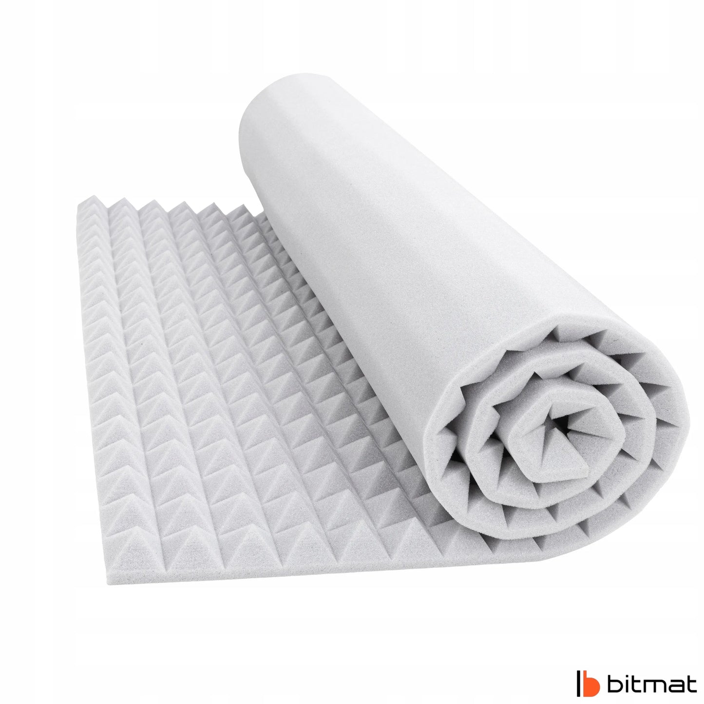 Akustinis skydelis šviesiai pilka piramidė be klijų 2m x 1m 4cm dizainas