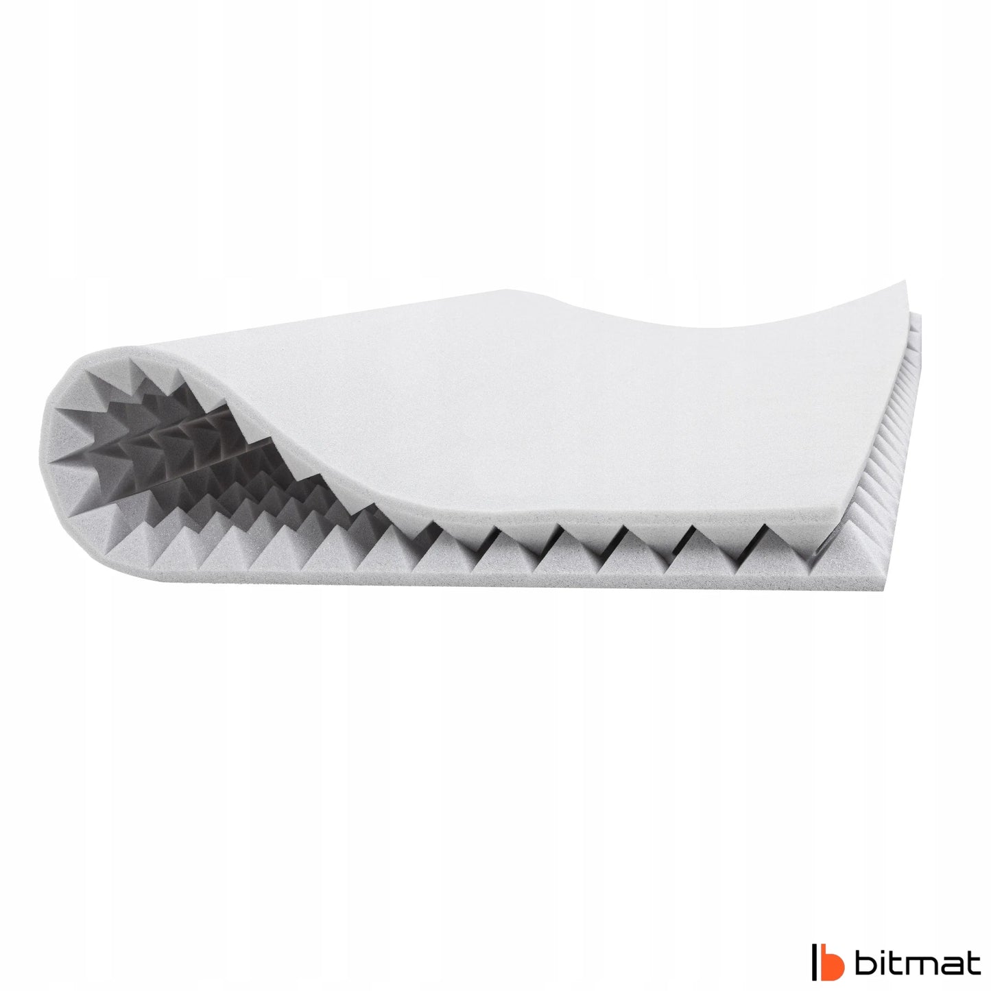 Akustinis skydelis šviesiai pilka piramidė be klijų 2m x 1m 4cm dizainas