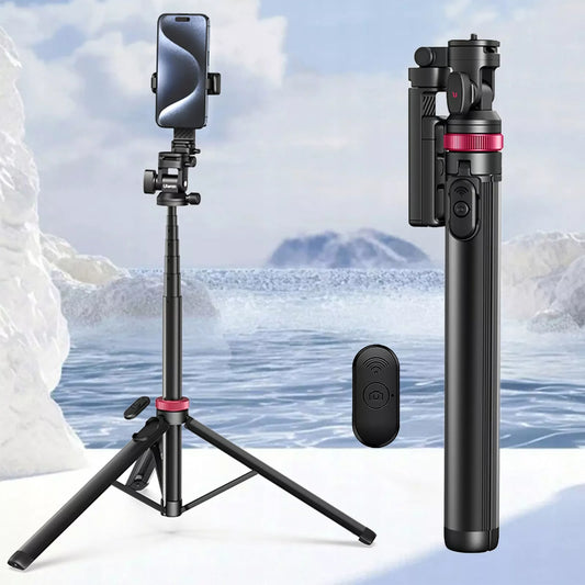 Aliumininis Ulanzi MT-78 trikojis išmaniajam telefonui ir sisteminiam fotoaparatui + BT nuotolinio valdymo pultelis