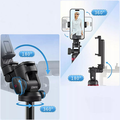 Aliumininis Ulanzi MT-78 trikojis išmaniajam telefonui ir sisteminiam fotoaparatui + BT nuotolinio valdymo pultelis