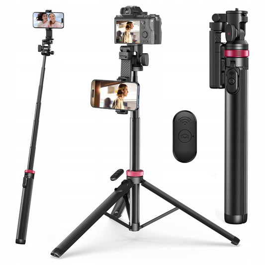 Aliumininis Ulanzi MT-78 trikojis išmaniajam telefonui ir sisteminiam fotoaparatui + BT nuotolinio valdymo pultelis