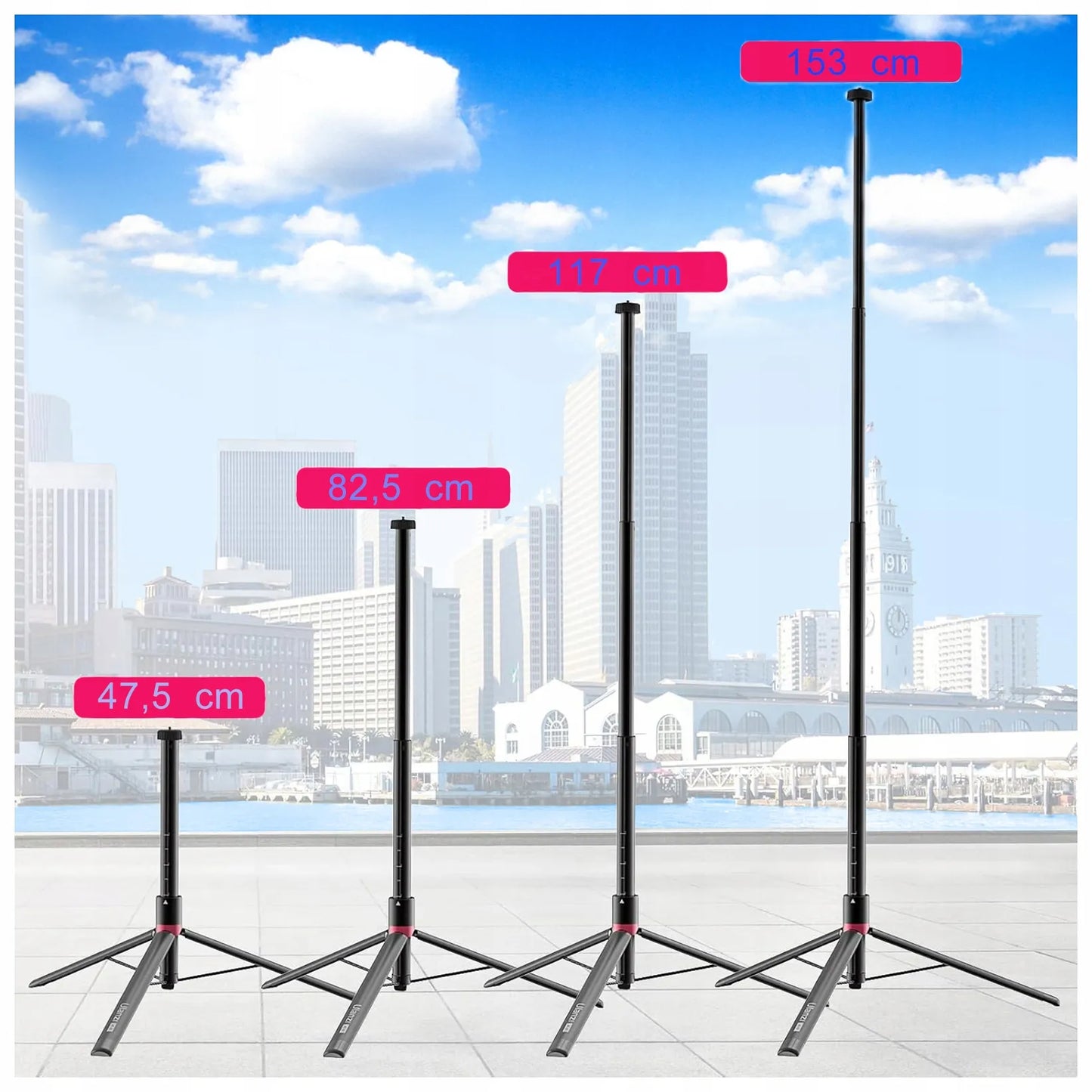 Aliuminis studijinis trikojis 153 cm ULANZI AT-01 1/4 ir 3/8 colio vlogeriams
