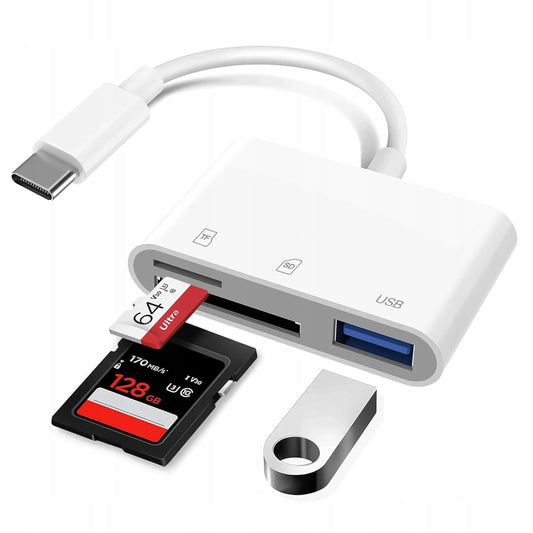 Alogy 2 viename kortelių skaitytuvas USB-C iPhone adapteris Micro SD/TF iki 256 GB