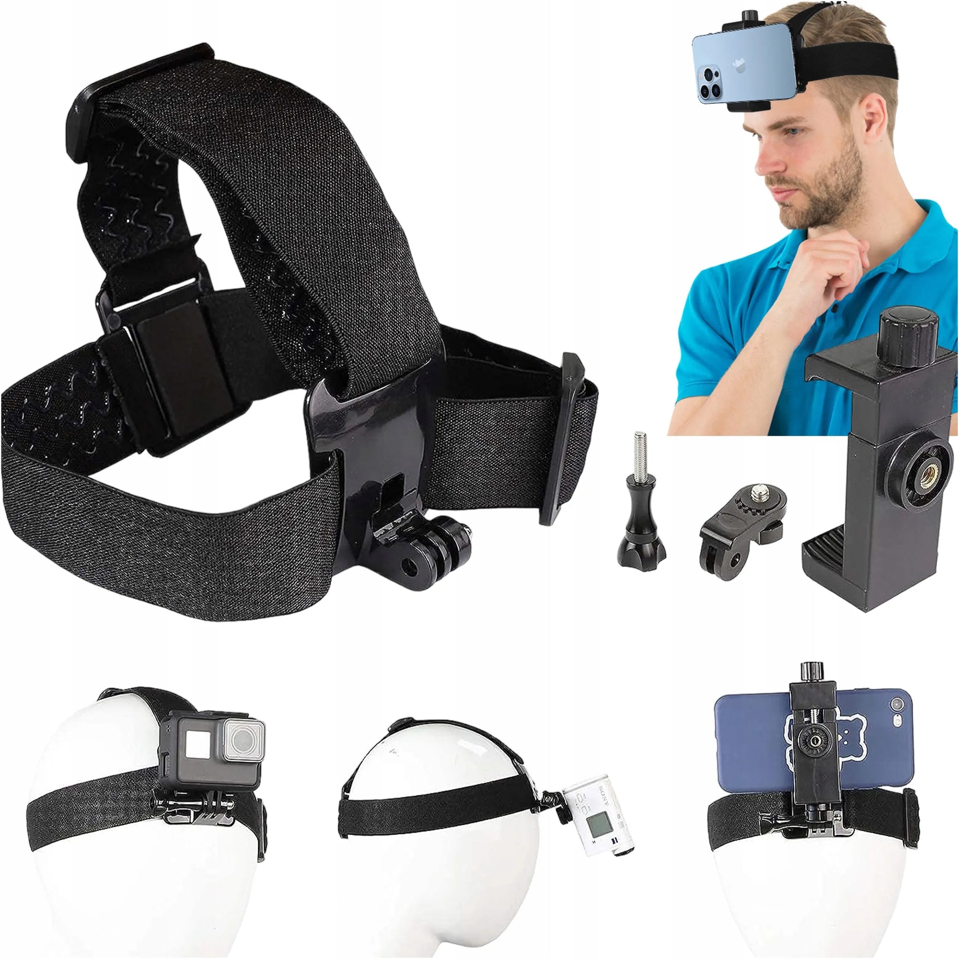 Alogy 2in1 galvos laikiklis telefonui ir GoPro Hero