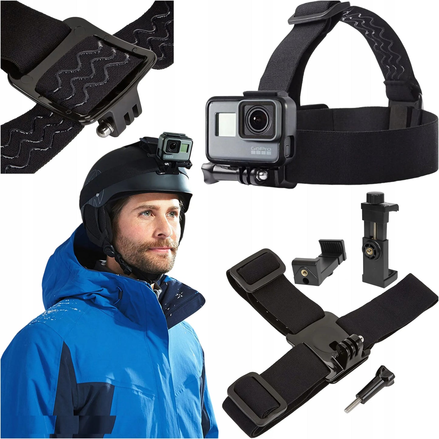 Alogy 2in1 galvos laikiklis telefonui ir GoPro Hero