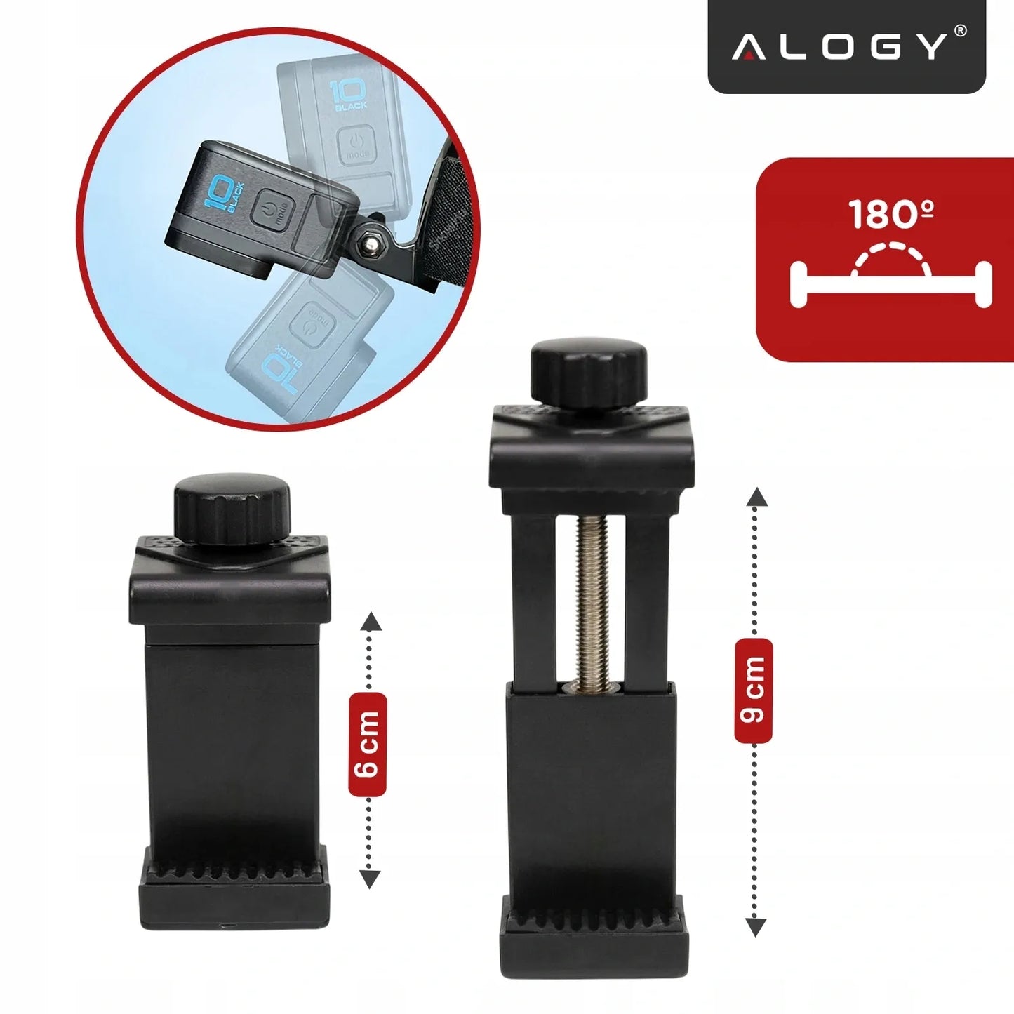Alogy 2in1 galvos laikiklis telefonui ir GoPro Hero