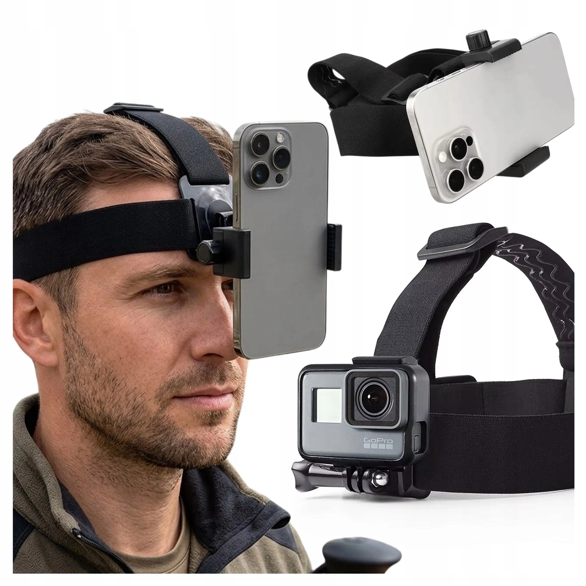 Alogy 2in1 galvos laikiklis telefonui ir GoPro Hero