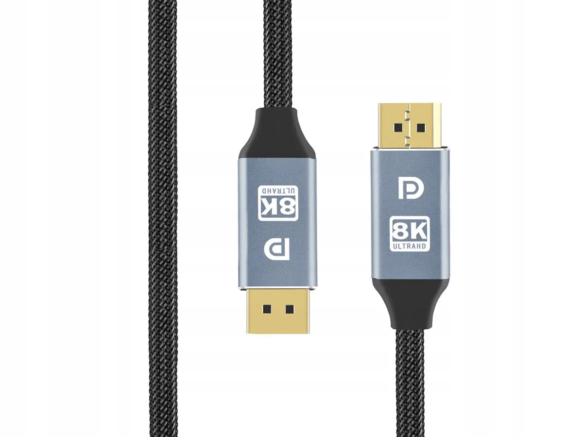 Alogy 8K/60Hz DisplayPort 1.4 2m pilkas laidas didelės spartos HDR 3D