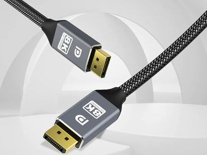 Alogy 8K/60Hz DisplayPort 1.4 2m pilkas laidas didelės spartos HDR 3D