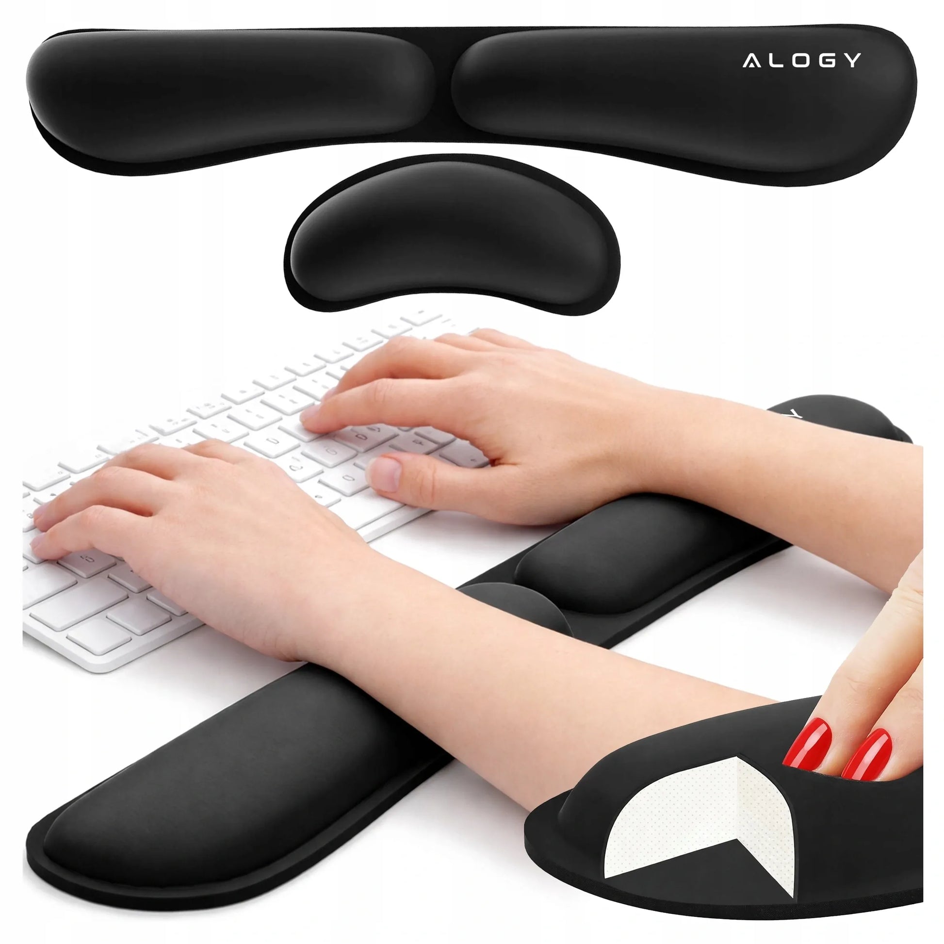 Alogy ErgoPad™ riešų atrama klaviatūrai ir pelei su atminties putomis