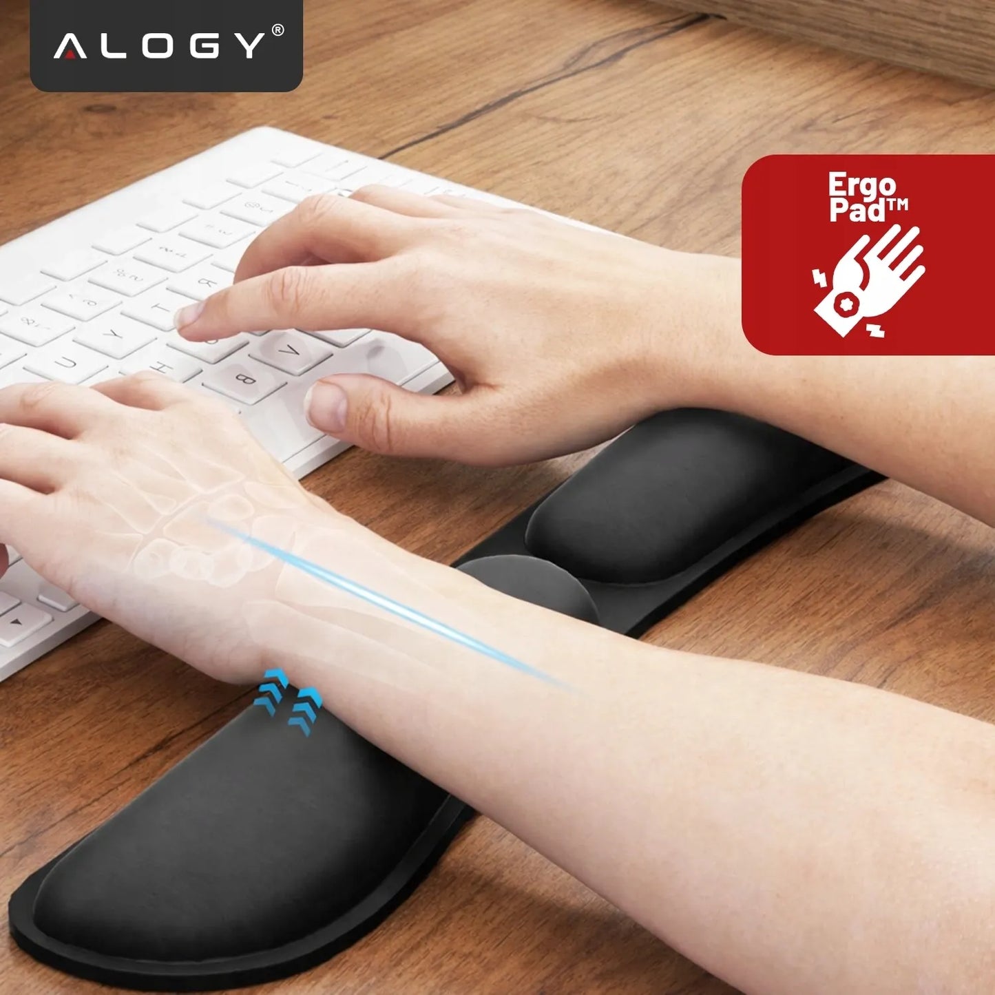 Alogy ErgoPad™ riešų atrama klaviatūrai ir pelei su atminties putomis