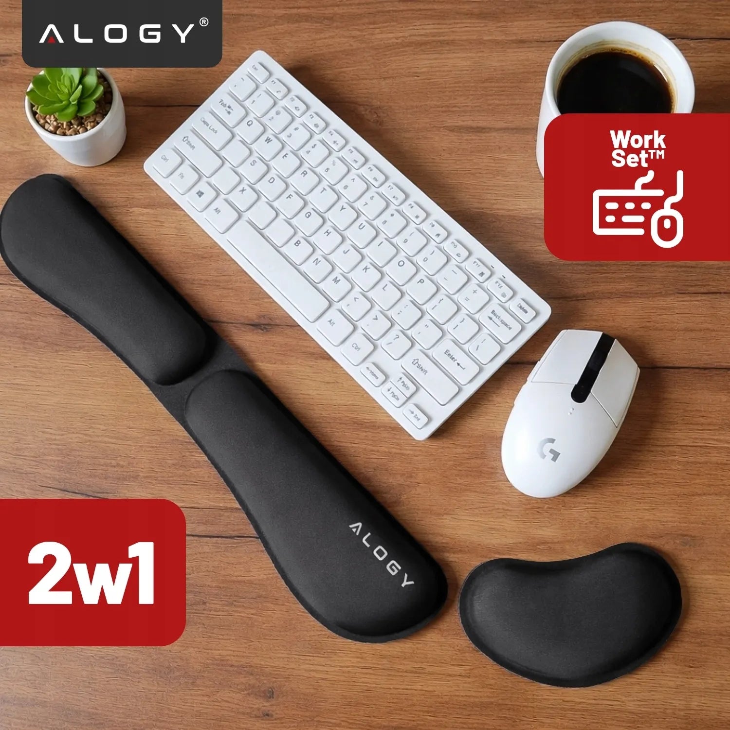 Alogy ErgoPad™ riešų atrama klaviatūrai ir pelei su atminties putomis