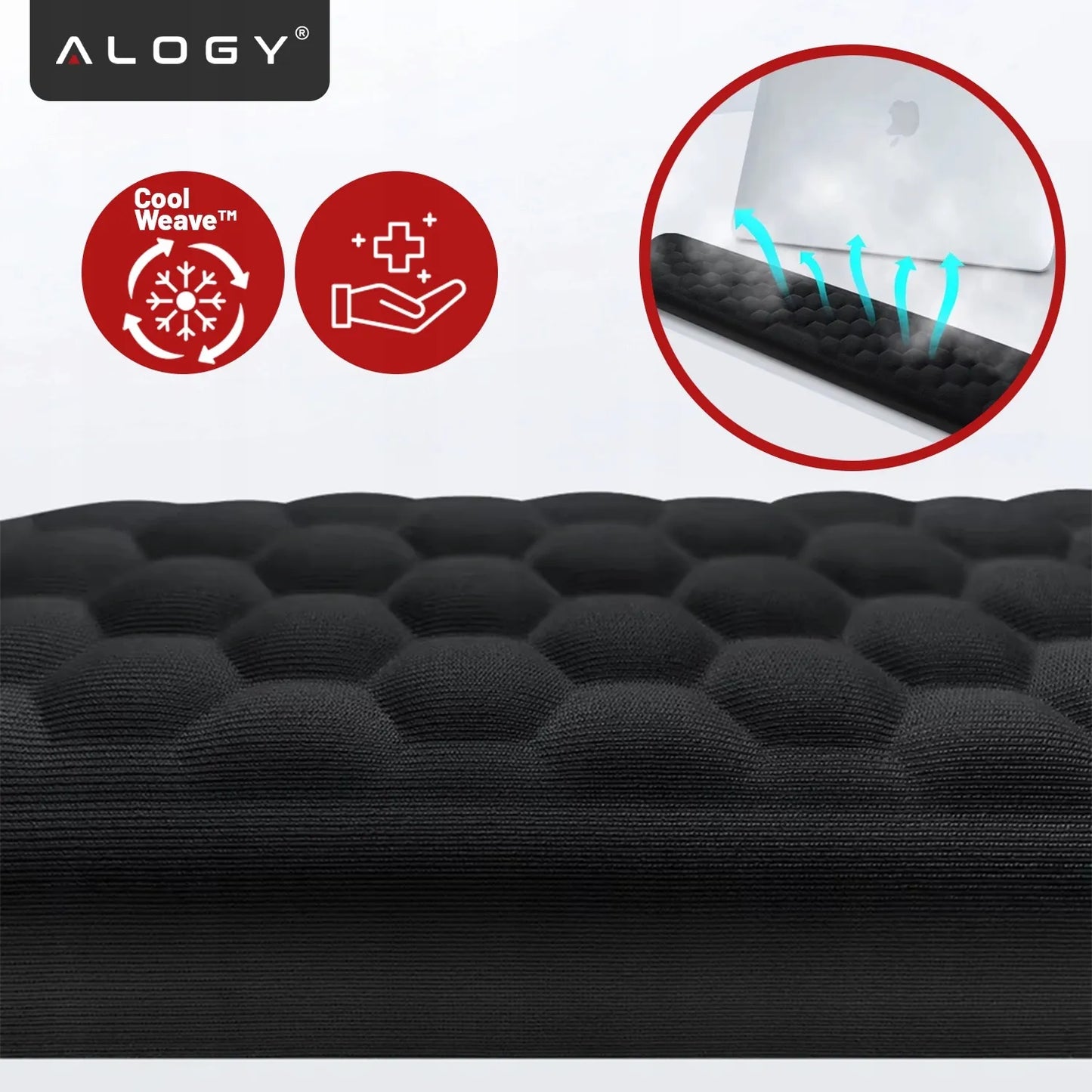 Alogy ErgoSupport™ riešų atrama klaviatūrai ir pelei su Memory Foam putomis