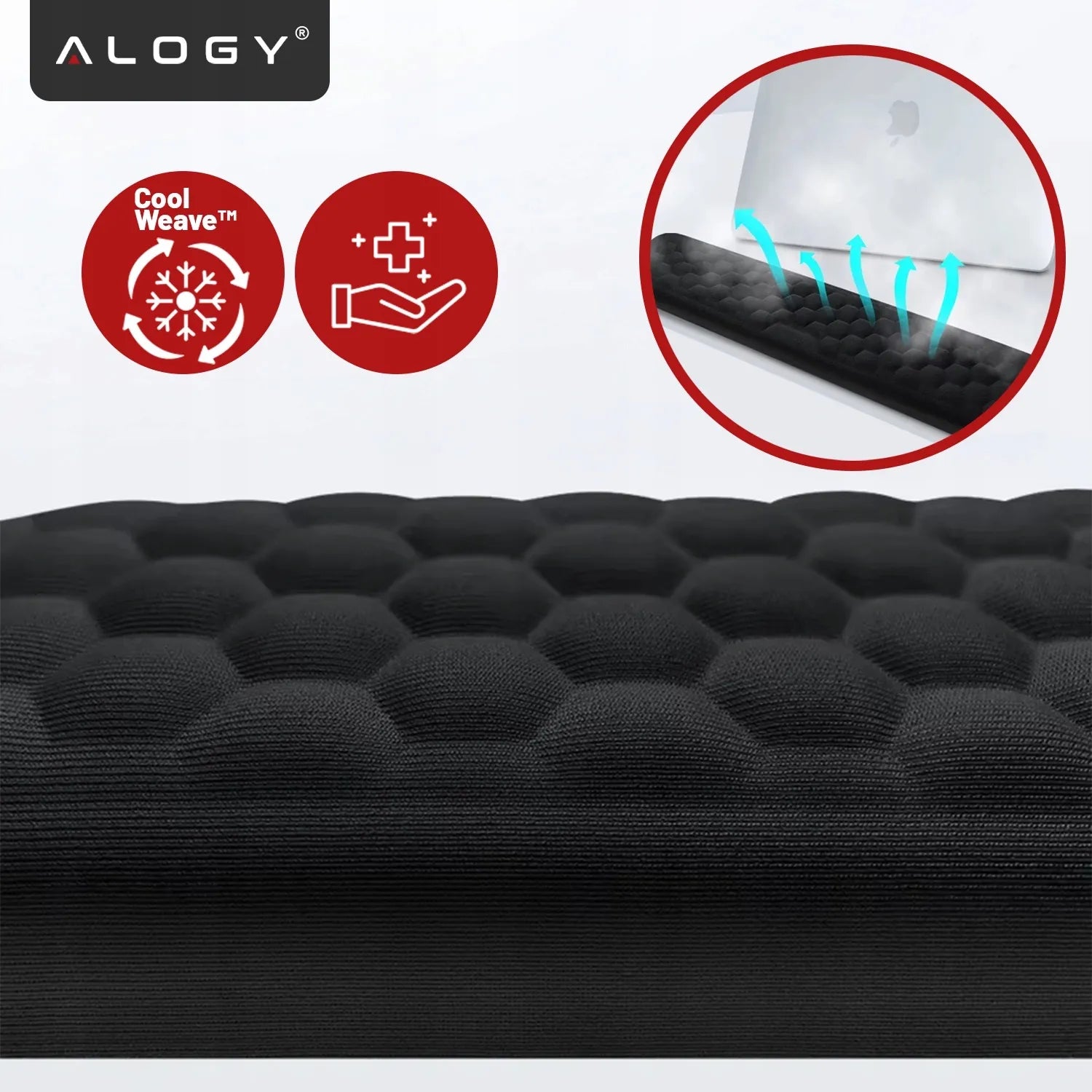 Alogy ErgoSupport™ riešų atrama klaviatūrai ir pelei su Memory Foam putomis