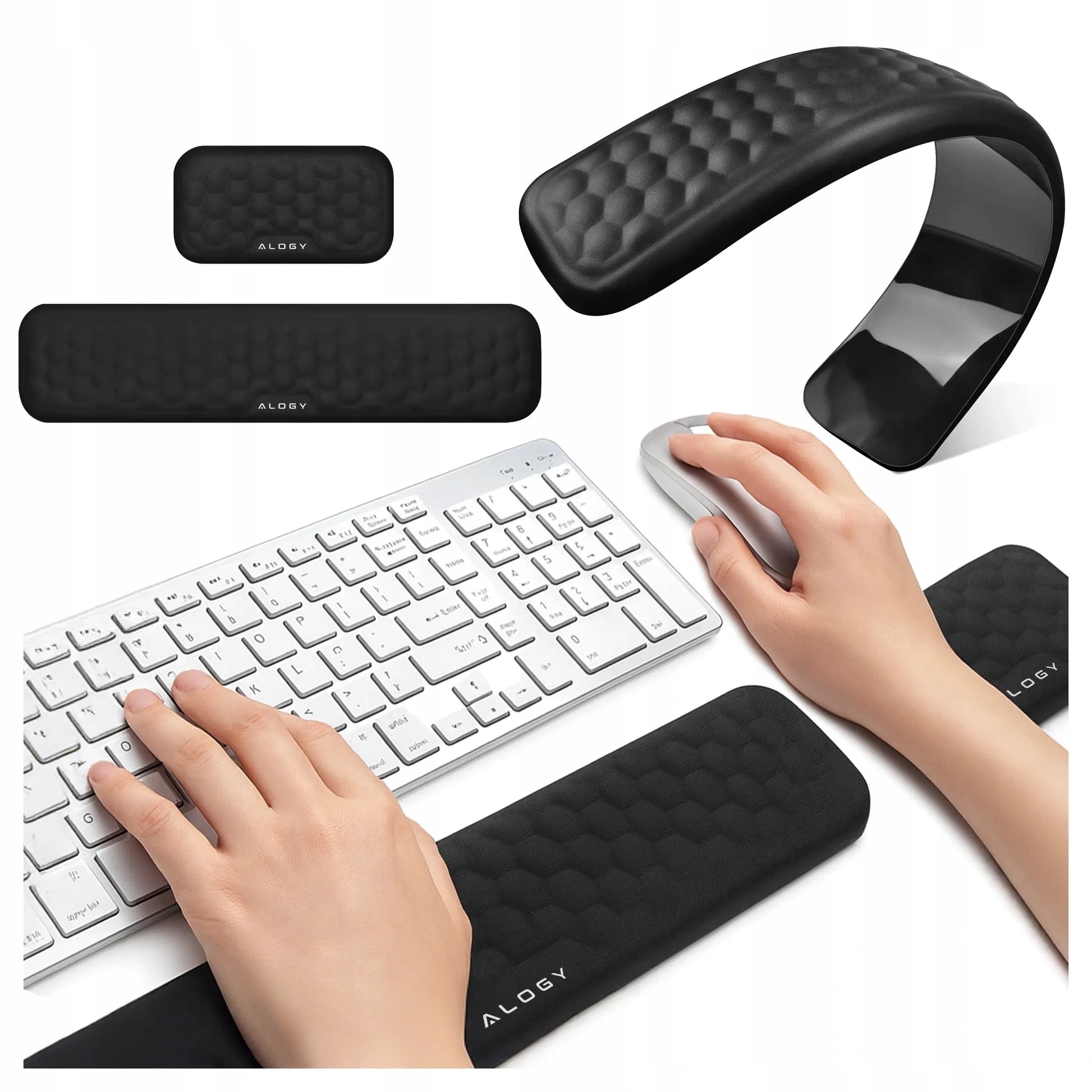 Alogy ErgoSupport™ riešų atrama klaviatūrai ir pelei su Memory Foam putomis