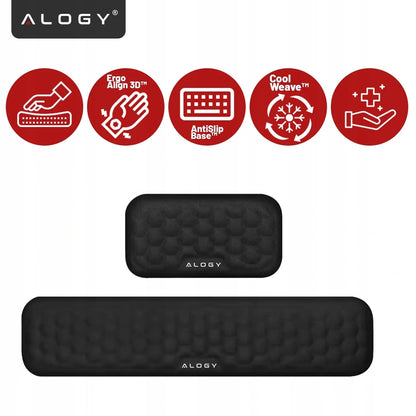 Alogy ErgoSupport™ riešų atrama klaviatūrai ir pelei su Memory Foam putomis