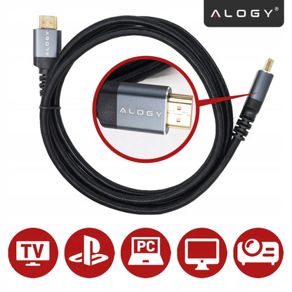 Alogy HDMI 2.1 laidas, itin spartus, 8K 4K eARC, PREMIUM, 10 m