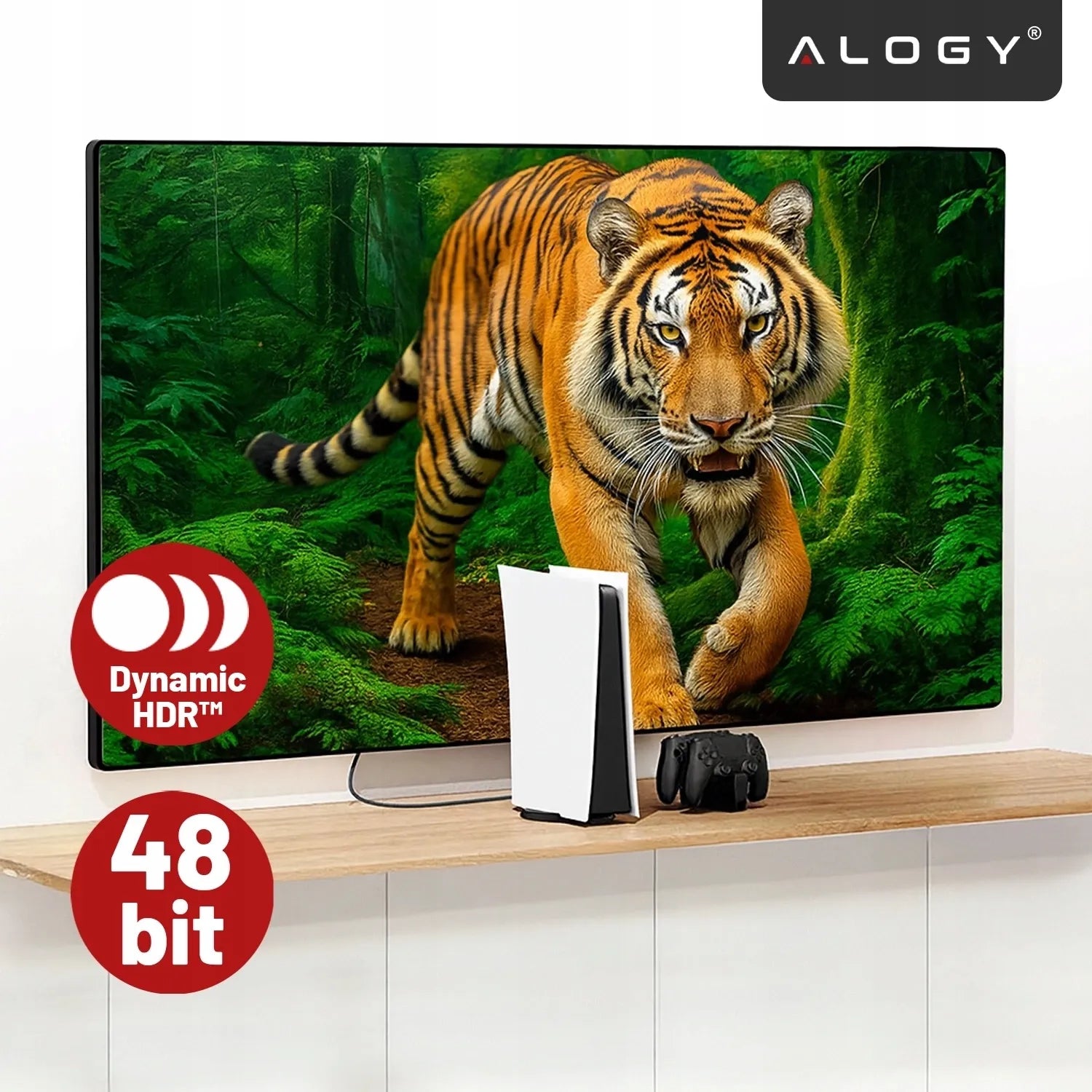 Alogy HDMI 2.1 laidas, itin spartus, 8K 4K eARC, PREMIUM, 10 m