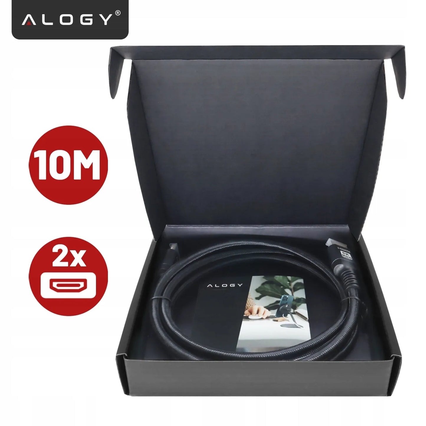 Alogy HDMI 2.1 laidas, itin spartus, 8K 4K eARC, PREMIUM, 10 m