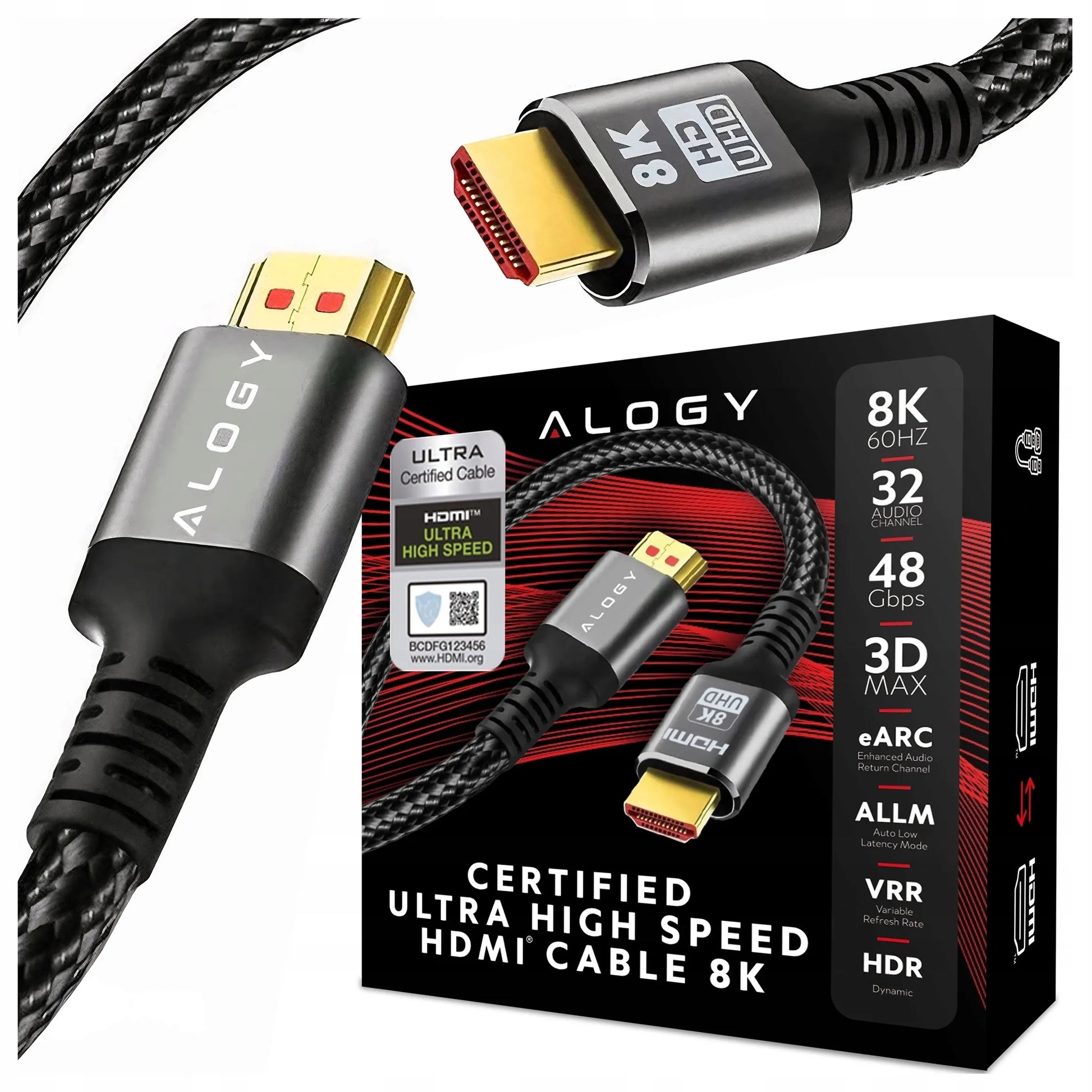 Alogy HDMI 2.1 laidas PREMIUM ULTRA High Speed 8K/60Hz 4K/120Hz 5m SERTIFIKUOTAS