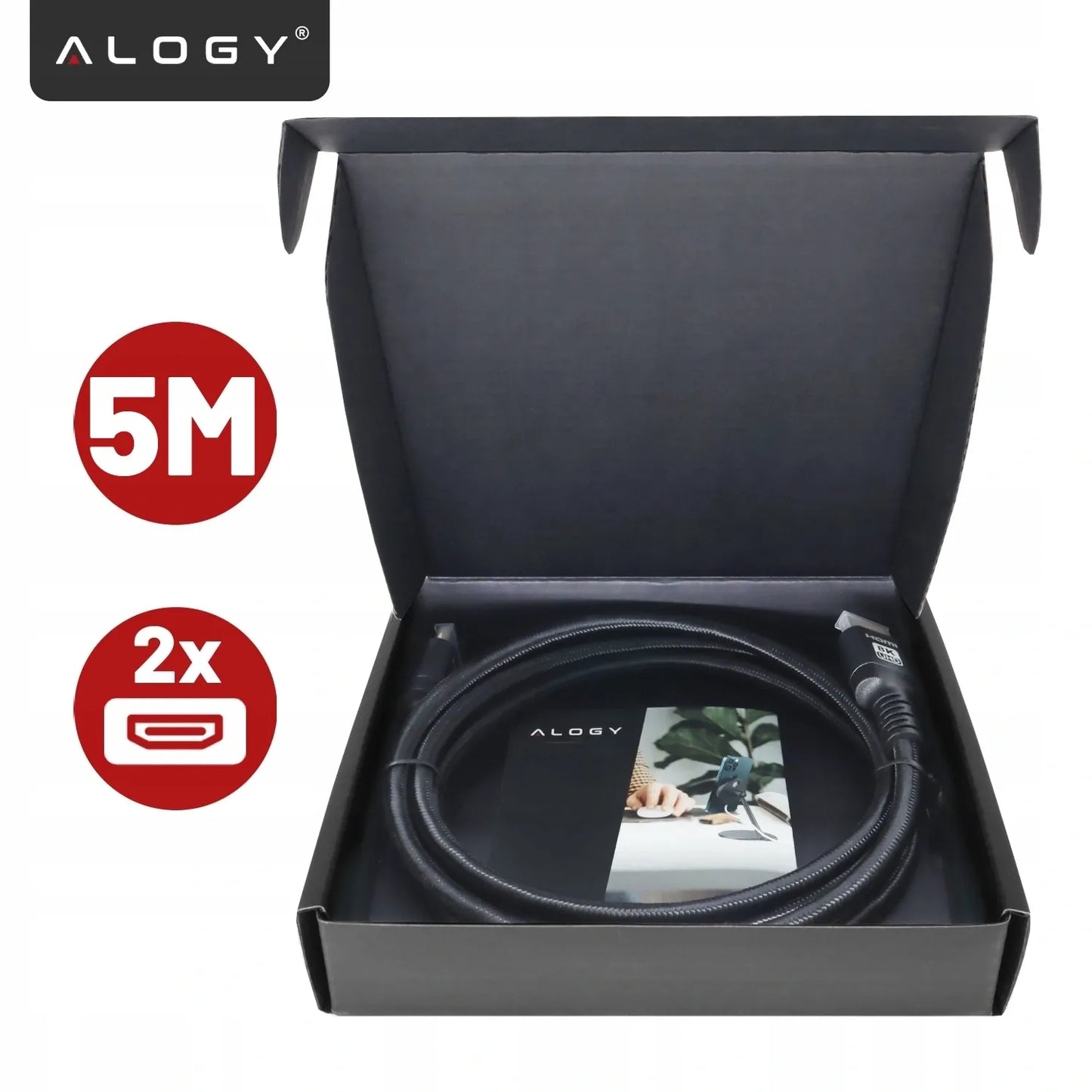 Alogy HDMI 2.1 laidas PREMIUM ULTRA High Speed 8K/60Hz 4K/120Hz 5m SERTIFIKUOTAS