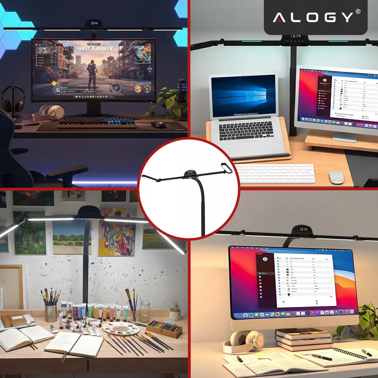 Alogy VisionBar™ LED stalinė lempa, bekontaktė, braižymo, su reguliuojamu ryškumu