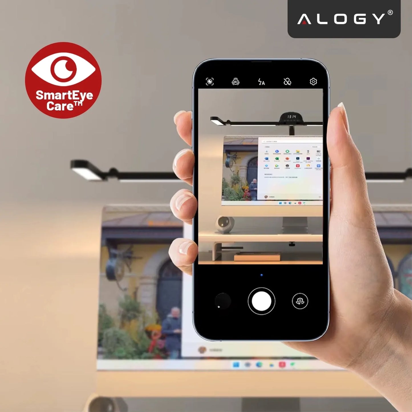 Alogy VisionBar™ LED stalinė lempa, bekontaktė, braižymo, su reguliuojamu ryškumu