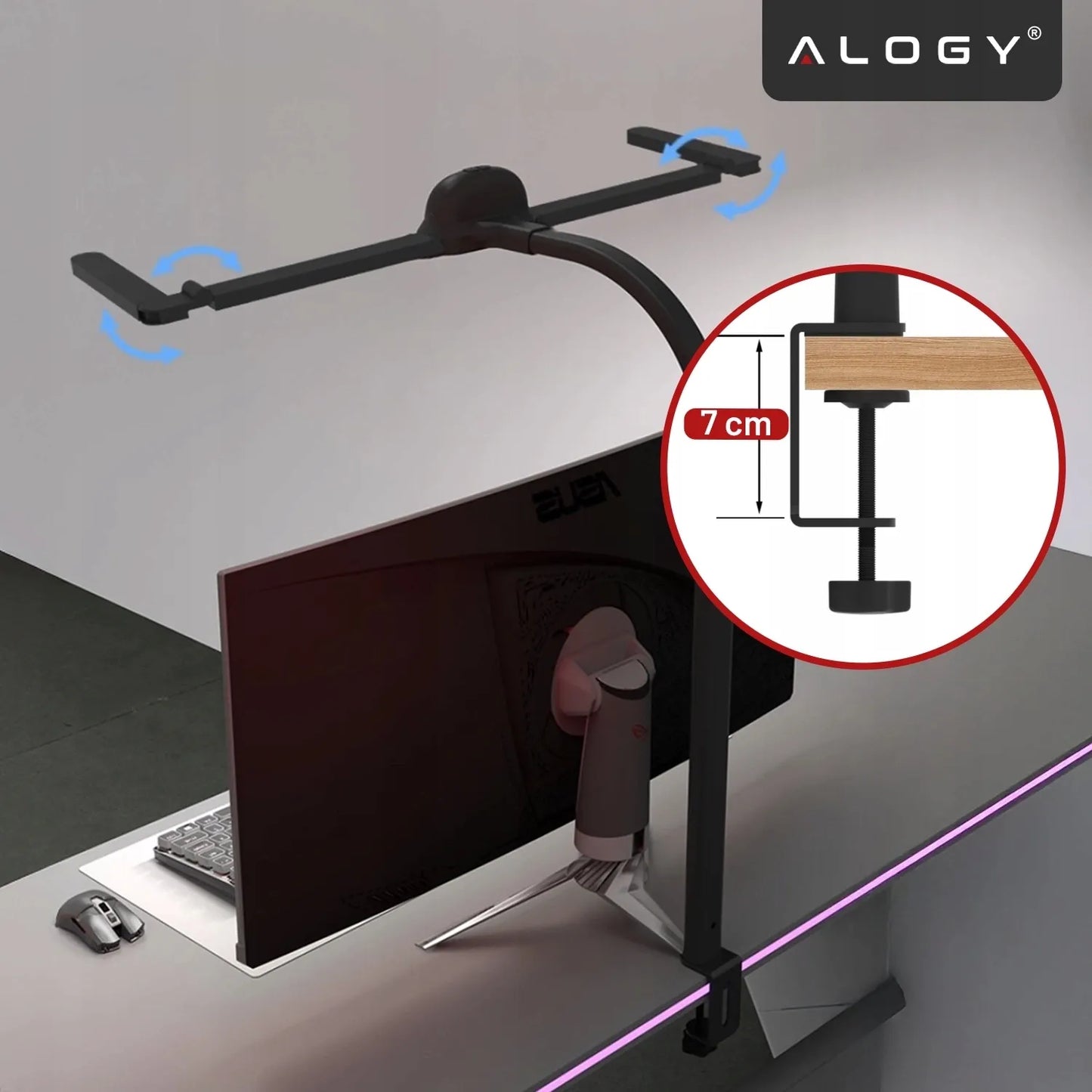 Alogy VisionBar™ LED stalinė lempa, bekontaktė, braižymo, su reguliuojamu ryškumu