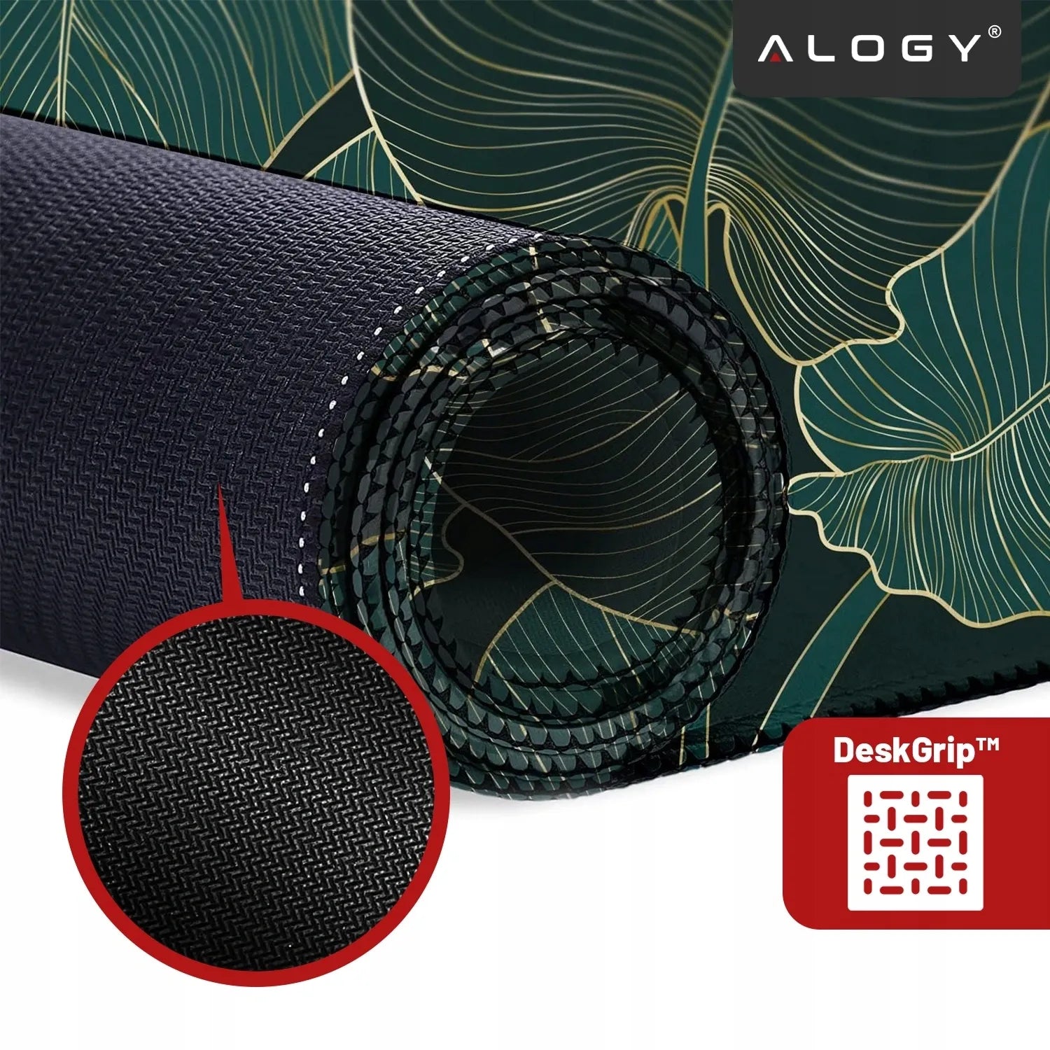 Alogy XL stalo kilimėlis pele ir klaviatūrai, neslystantis, 80x40 cm, Big Leaves