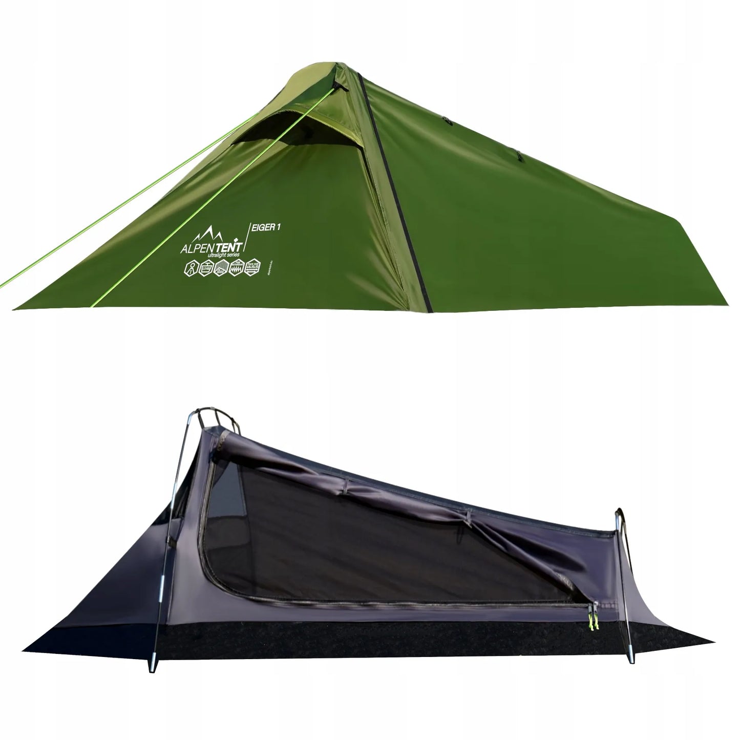 AlpenTent EIGER 1 vienvietė palapinė, ultralengva, 1,5 kg