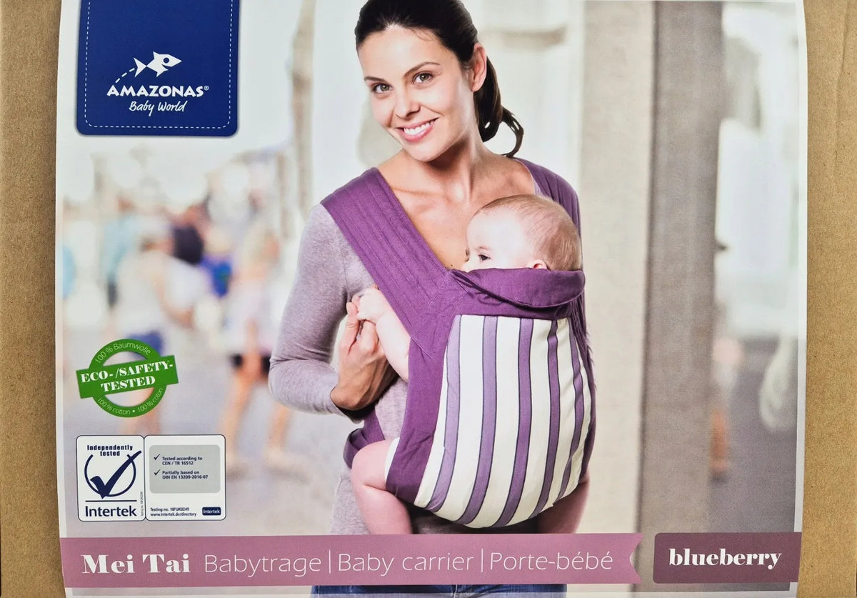AMAZONAS Mei Tai „blueberry“ kūdikio nešioklė, iki 15 kg