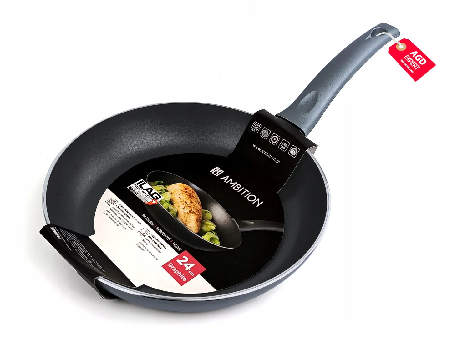 AMBITION GRAPHITE keptuvių rinkinys 20 + 24 + 28 cm | Šveicariška ILAG danga