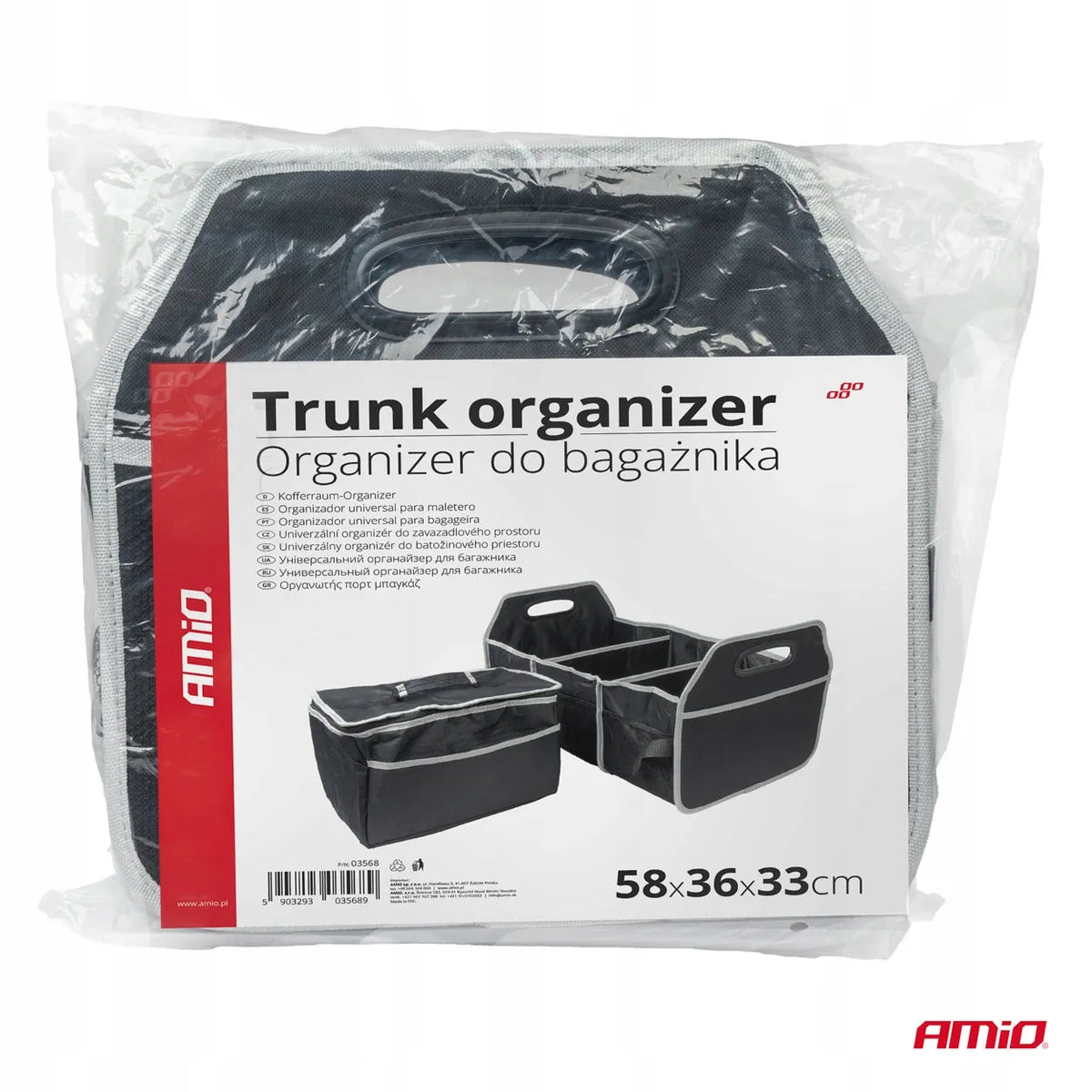 AMIO-03568 automobilio bagažinės organizatorius su termoizoliaciniu krepšiu