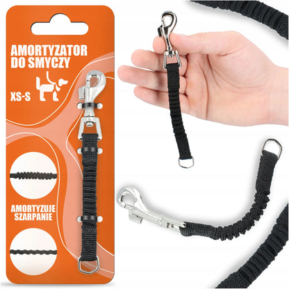 Amortizuojantis pavadėlio intarpas XS–S mažam trūkčiojančiam šuniui, 16 cm, juodas