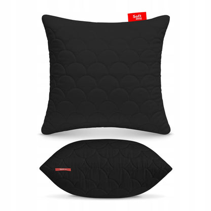 Antialerginė pagalvė 40x40 cm juoda dygsniuota su užtrauktuku