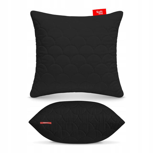 Antialerginė pagalvė 40x40 cm juoda dygsniuota su užtrauktuku
