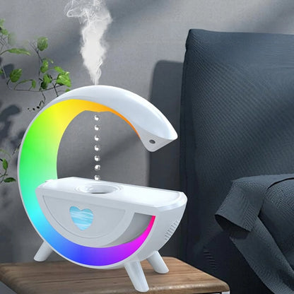 Antigravitacinis oro drėkintuvas su aromaterapija, RGB naktine lempa ir garsiakalbiu