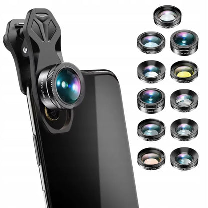 Apexel APL-DG11 11-in-1 išmaniųjų telefonų objektyvų ir filtrų rinkinys