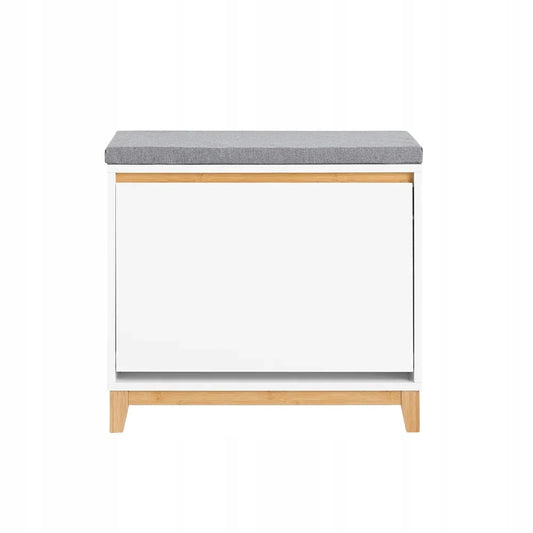 Apmuštas batų suoliukas su sėdyne SoBuy FSR191-WN 60x34 cm