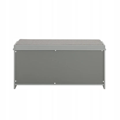 Apmuštas suoliukas batų dėžė pilka su 2 durelėmis 98x37x49cm FSR131-HG