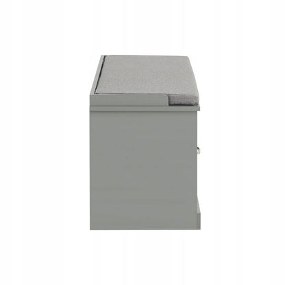 Apmuštas suoliukas batų dėžė pilka su 2 durelėmis 98x37x49cm FSR131-HG