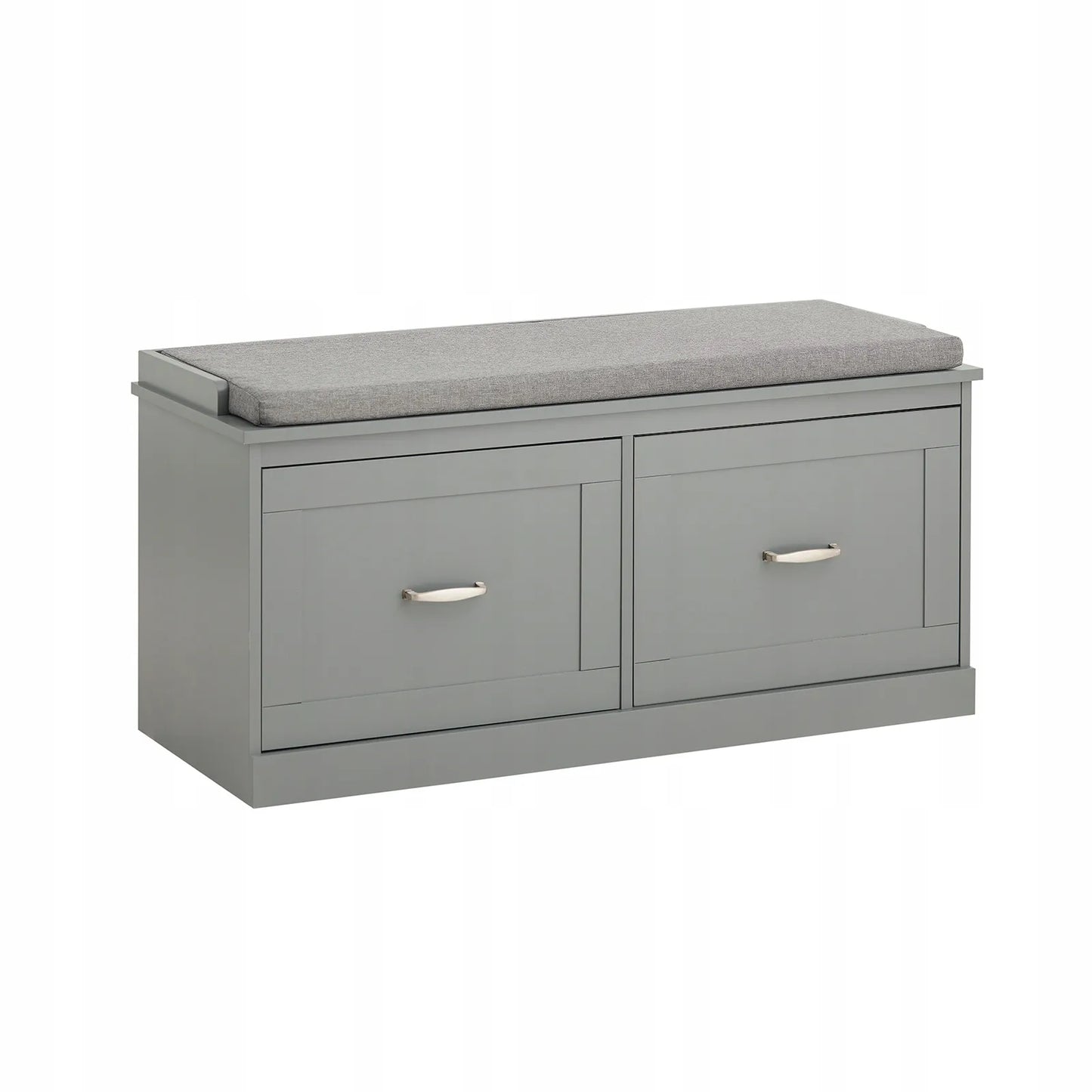 Apmuštas suoliukas batų dėžė pilka su 2 durelėmis 98x37x49cm FSR131-HG