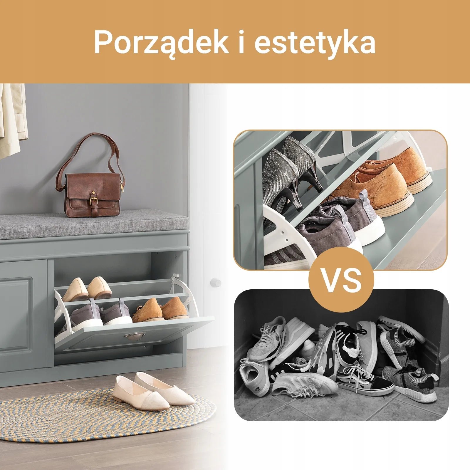 Apmuštas suoliukas batų spintelė prieškambariui 104cm FSR64-HG