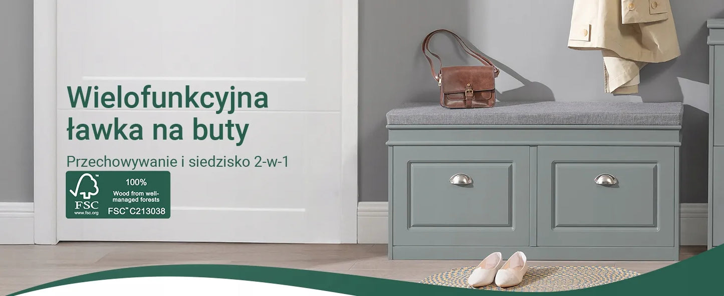 Apmuštas suoliukas batų spintelė prieškambariui 104cm FSR64-HG