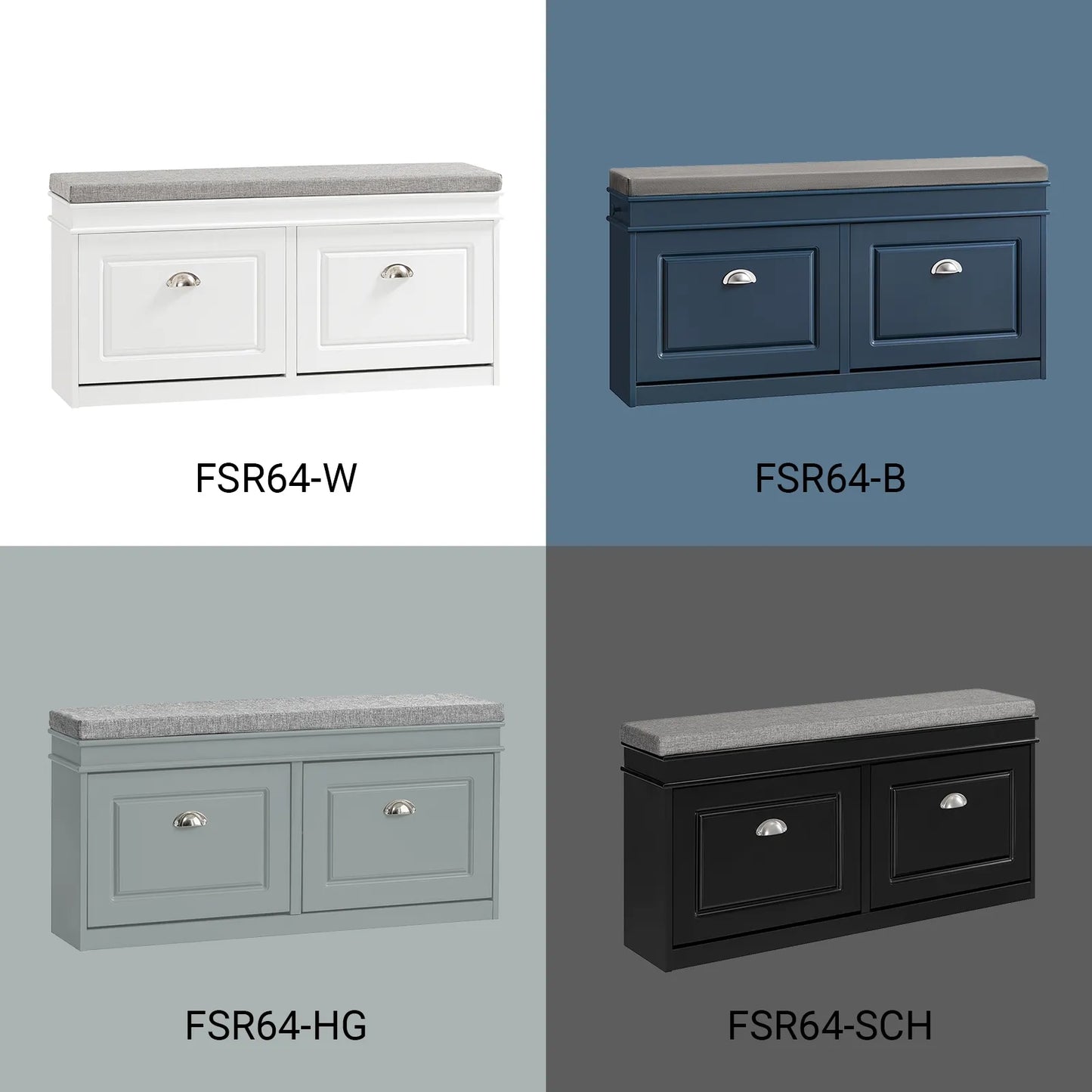 Apmuštas suoliukas batų spintelė prieškambariui 104cm FSR64-HG