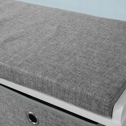 Apmuštas suoliukas batų spintelė su 2 krepšiais ir 2 stalčiais 100x35x50cm FSR66-HG